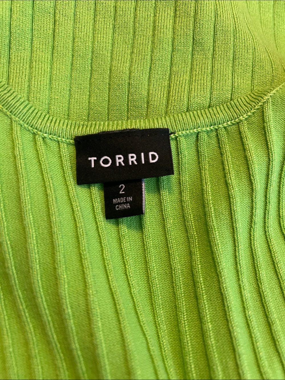 Plus Lime Green Ribbed Square-Neck Tank - Picture 3 of 4